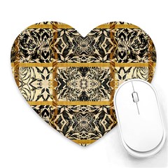 Antique Black And Gold Heart Mousepads by SpinnyChairDesigns