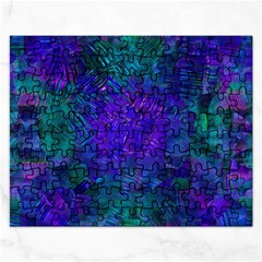Indigo Abstract Art Rectangular Jigsaw Puzzl by SpinnyChairDesigns
