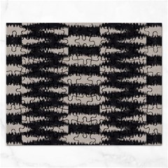 Black And White Zebra Ikat Stripes Rectangular Jigsaw Puzzl by SpinnyChairDesigns