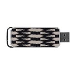 Black and White Zebra Ikat Stripes Portable USB Flash (Two Sides) Front