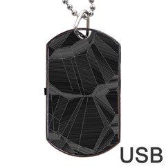 Black Tourmaline Stone Geometric Pattern Dog Tag Usb Flash (two Sides) by SpinnyChairDesigns