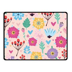 Tekstura-fon-tsvety-berries-flowers-pattern-seamless Fleece Blanket (small) by Sobalvarro