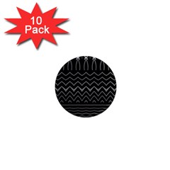 Black And White Minimalist Stripes  1  Mini Magnet (10 Pack)  by SpinnyChairDesigns