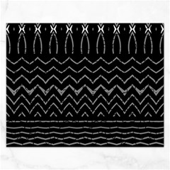Black And White Minimalist Stripes  Rectangular Jigsaw Puzzl by SpinnyChairDesigns