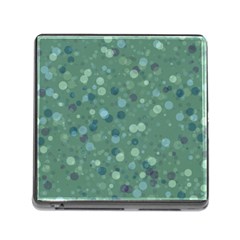 Green Color Polka Dots Pattern Memory Card Reader (square 5 Slot) by SpinnyChairDesigns