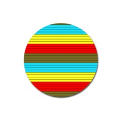 Multicolor With Black Lines Magnet 3  (round) by tmsartbazaar