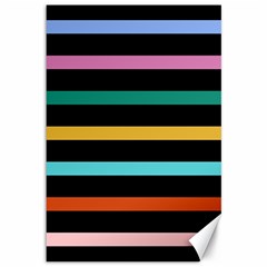 Colorful Mime Black Stripes Canvas 12  X 18  by tmsartbazaar