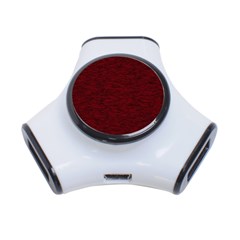 Dark Red Texture 3-port Usb Hub by SpinnyChairDesigns