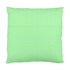 Mint Green White Stripes Standard Cushion Case (two Sides) by SpinnyChairDesigns
