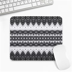 Boho Black And White  Large Mousepads by SpinnyChairDesigns