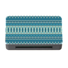 Boho Blue Teal Striped Memory Card Reader With Cf by SpinnyChairDesigns