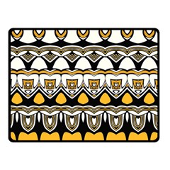 Boho Black White Yellow Double Sided Fleece Blanket (small)  by SpinnyChairDesigns