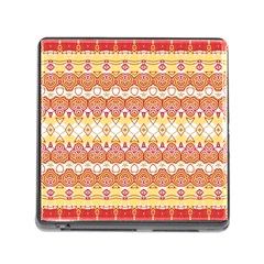 Boho Red Gold White Memory Card Reader (square 5 Slot) by SpinnyChairDesigns