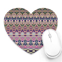 Colorful Boho Pattern Heart Mousepads by SpinnyChairDesigns