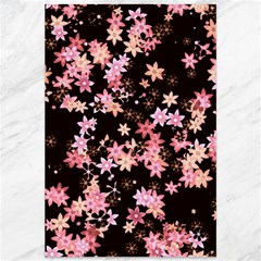 Pink Lilies On Black Canvas 12  X 18  by SpinnyChairDesigns