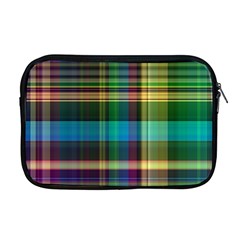 Colorful Madras Plaid Apple Macbook Pro 17  Zipper Case by SpinnyChairDesigns