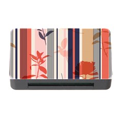 Stripies Orange Floral Pattern Memory Card Reader With Cf by designsbymallika