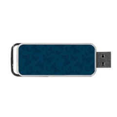 Indigo Dye Blue Butterfly Pattern Portable Usb Flash (one Side) by SpinnyChairDesigns