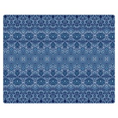 Boho Denim Blue Double Sided Flano Blanket (medium)  by SpinnyChairDesigns