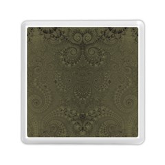 Rustic Green Brown Swirls Memory Card Reader (square) by SpinnyChairDesigns