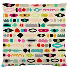 Scandinavian Folk Art Eye Spy Large Flano Cushion Case (two Sides) by andStretch