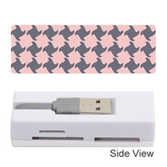Retro Pink And Grey Pattern Memory Card Reader (stick) by MooMoosMumma