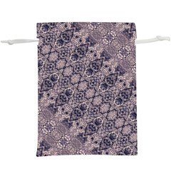 Violet Textured Mosaic Ornate Print  Lightweight Drawstring Pouch (xl) by dflcprintsclothing