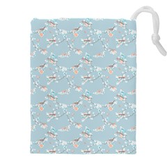 Birds And Flowers Drawstring Pouch (5xl) by CuteKingdom