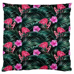 Pink Flamingo Large Flano Cushion Case (one Side) by goljakoff