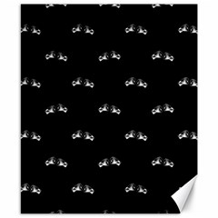Black And White Boxing Motif Pattern Canvas 8  X 10  by dflcprintsclothing