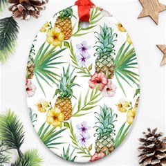 Tropical Pineapples Oval Ornament (two Sides) by goljakoff