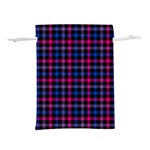Bisexual Pride Checkered Plaid Lightweight Drawstring Pouch (L) Front