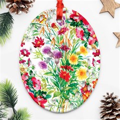 Summer Flowers Oval Filigree Ornament (two Sides) by goljakoff