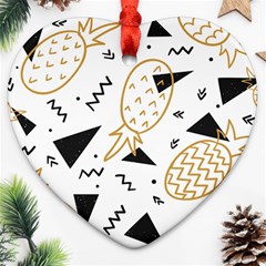 Golden Pineapples Heart Ornament (two Sides) by goljakoff