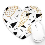 Golden pineapples Heart Mousepads Front