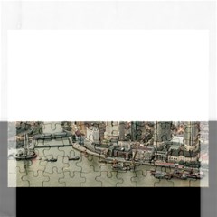 Lujiazui District Aerial View, Shanghai China Rectangular Jigsaw Puzzl by dflcprintsclothing