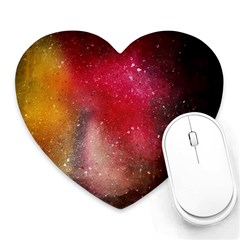 Red Galaxy Paint Heart Mousepads by goljakoff