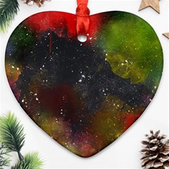 Color Splashes Heart Ornament (two Sides) by goljakoff