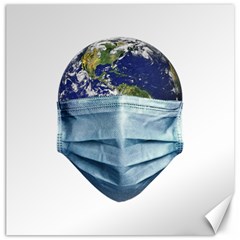 Earth With Face Mask Pandemic Concept Canvas 16  X 16  by dflcprintsclothing