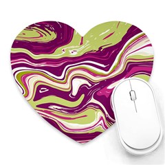 Purple Vivid Marble Pattern Heart Mousepads by goljakoff