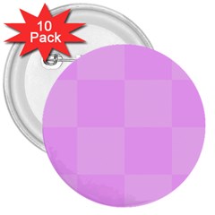 Pink Gingham Check Squares 3  Buttons (10 Pack)  by yoursparklingshop