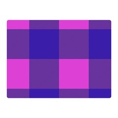Blue And Pink Buffalo Plaid Check Squares Pattern Double Sided Flano Blanket (mini)  by yoursparklingshop