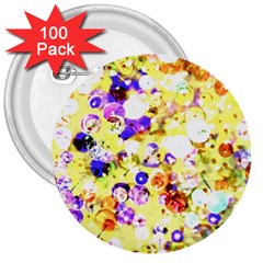 Sequins And Pins 3  Buttons (100 Pack)  by essentialimage