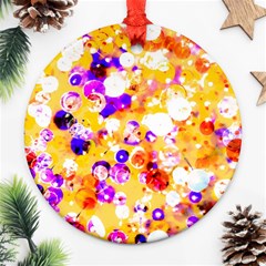 Summer Sequins Round Ornament (two Sides) by essentialimage