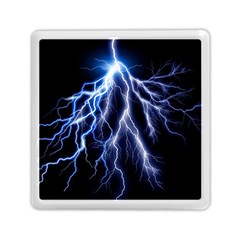 Blue Lightning At Night, Modern Graphic Art  Memory Card Reader (square) by picsaspassion