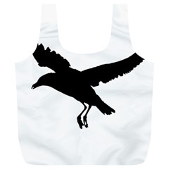 Seagull Flying Silhouette Drawing 2 Full Print Recycle Bag (xl) by dflcprintsclothing