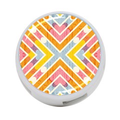 Line Pattern Cross Print Repeat 4-port Usb Hub (one Side) by Dutashop