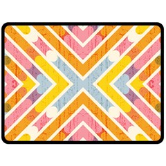 Line Pattern Cross Print Repeat Fleece Blanket (large)  by Dutashop