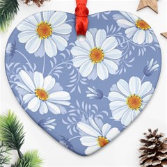 Chamomile Flowers Heart Ornament (two Sides) by goljakoff