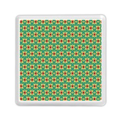 Green Floral Pattern Memory Card Reader (square) by designsbymallika